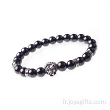 Hématite 8MM Perles précieuses de tête de Lion Bracelet